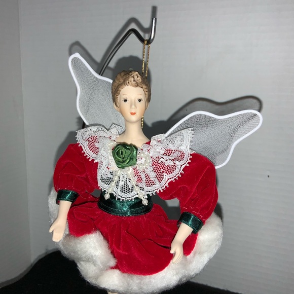 Christmas Ballerina Fairy Ornament Angel Figurine Vintage Porcelain Collectible - Picture 7 of 16